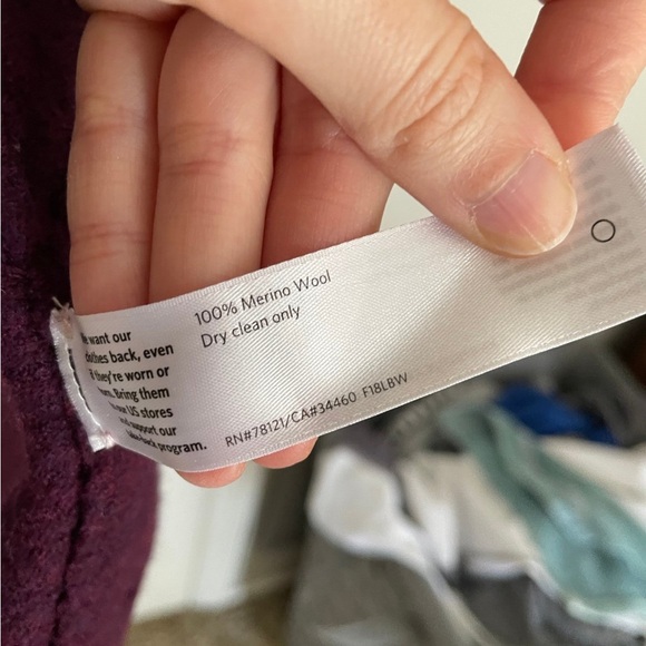 Eileen fisher 100% wool purple open cardigan women’s large - Picture 8 of 10